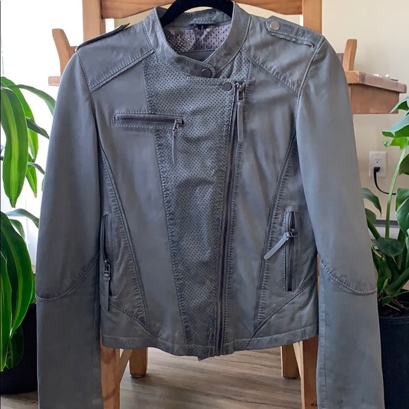 Grey BanoeeMee genuine leather jacket - Picture 3 of 6